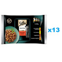 SHEBA Selection Soczyste Smaki saszetki 52x85 g mokra karma pełnoporcjowa dla dorosłych kotów w sosie kawałki z kurczakiem i wołowiną, kurczakiem, jagnięciną, kaczką i indykiem