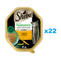 SHEBA Nature’s Collection tacka 22x85 g mokra karma pełnoporcjowa dla dorosłych kotów kawałki z indykiem przybranym marchewką w sosie
