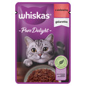 WHISKAS Adult Pure Delight saszetka 85 g mokra karma pełnoporcjowa dla dorosłych kotów, kawałki z wołowiną w galaretce