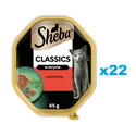 SHEBA Classics tacka 22x85 g mokra karma pełnoporcjowa dla dorosłych kotów z wołowiną w terynie