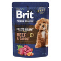 Premium By Nature Dog Fillets in Gravy z wołowiną i marchewką 24x85g