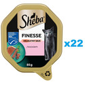 SHEBA Finesse tacka 22x85 g mokra karma pełnoporcjowa dla dorosłych kotów z łososiem w musie