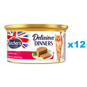 BUTCHER'S Classic Delicious Dinners z wątróbką i wołowiną mus 12 x 85 g