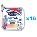 BUTCHER'S Classic Delicious Dinner Cat kawałki z łososiem w sosie 16 x 100 g