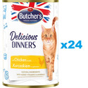 BUTCHER'S Delicious Dinners, karma dla kota, kawałki z kurczakiem w galaretce 24 x 400g