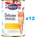 BUTCHER'S Delicious Dinners, karma dla kota, kawałki z kurczakiem w galaretce 12 x 400g