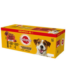 Adult saszetka 40x100g Mix Smaków - mokra karma dla psów w galaretce (z wołowiną, z kurczakiem, z jagnięciną, z drobiem)