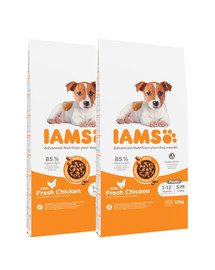 IAMS ProActive Health Puppy & Junior Small & Medium Breed Chicken 24 kg (2 x 12 kg)