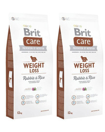 BRIT Care Weight Loss rabbit & rice 24 kg (2 x 12 kg)