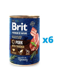 BRIT Premium by Nature Pork&Trachea karma mokra dla psa z wieprzowiną i przełykami 6 x 400 g