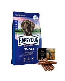 HAPPY DOG Supreme France 12,5 kg + naturalne cygara z kaczką 7 szt.