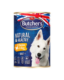 BUTCHER'S Natural&Healthy Dog pasztet z jagnięciną i ryżem 24x390 g
