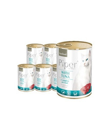 DOLINA NOTECI PIPER Animals Sterilised z tuńczykiem mokra karma dla kotów sterylizowanych 12x400 g