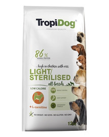 Premium Light-Sterilised 12kg sucha karma dla psów z nadwagą
