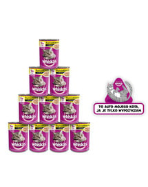 WHISKAS Adult puszka 12x400g - mokra karma dla kota z kurczakiem w sosie + naklejka GRATIS