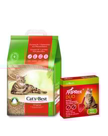 JRS Cat's Best Eco Plus 10 l + VET-AGRO Fiprex Duo Preparat na kleszcze i pchły dla kotów i fretek