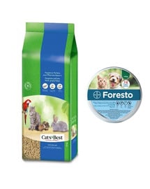 JRS Cat'S best universal 40 l + BAYER FORESTO Obroża dla kota i psa przeciw kleszczom i pchłom poniżej 8 kg