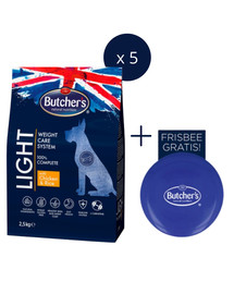 BUTCHER'S Functional Light Dog Dry z kurczakiem i ryżem 2,5kg x 5 + frisbee GRATIS