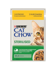CAT CHOW Sterilised z kurczakiem i bakłażanem w sosie dla kotów sterylizowanych 26 x 85 g
