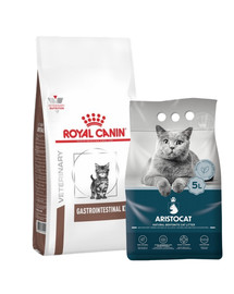 ROYAL CANIN VET Diet Feline Kitten Gastro Intestinal 2 kg + ARISTOCAT Żwirek bentonitowy naturalny 5 l GRATIS