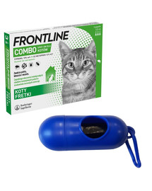FRONTLINE COMBO Spot-On dla kotów 3 pipetki + Woreczki na psie odchody GRATIS