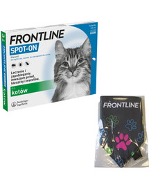 FRONTLINE Spot-on koty 3 pipetki + Chustka bandana GRATIS