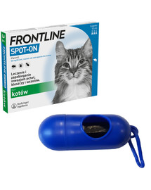 FRONTLINE Spot-on koty 3 pipetki + Woreczki na psie odchody GRATIS