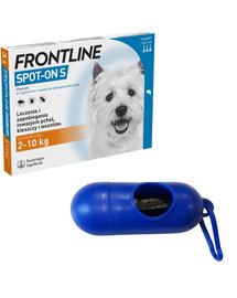 FRONTLINE Spot-on S psy 2-10 kg 3 pipetki + Woreczki na psie odchody GRATIS