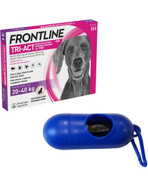 FRONTLINE Tri-Act L (20-40 kg) 3 pipetki + Woreczki na psie odchody GRATIS