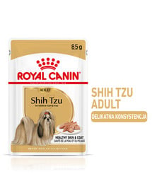 Shih Tzu Adult Loaf karma mokra 12 x 85 g kawałki w sosie, dla dorosłych psów rasy shih tzu