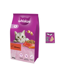 WHISKAS Adult 14kg - sucha karma dla kotów z wołowiną i warzywami + Zeszyt z kotkami GRATIS
