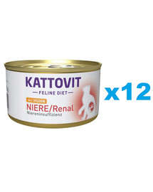 KATTOVIT Feline Diet Niere/Renal Chicken kurczak 12 x 85 g