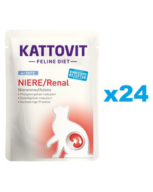 KATTOVIT Feline Diet Niere/Renal kaczka 24 x 85 g
