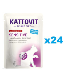 KATTOVIT Feline Diet Sensitive Kurczak i kaczka 24 x 85 g