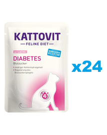 KATTOVIT Feline Diet Diabetes Łosoś 24 x 85 g