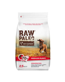 Raw Paleo Beef puppy medium 2,5kg dla szczeniąt średnich ras