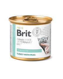 BRIT Veterinary Diet Struvite Turkey&Pea dla kota na schorzenia dróg moczowych 200 g
