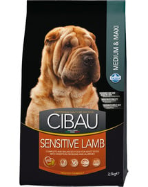 Cibau Sensitive Lamb MEDIUM/MAXI karma dla psów z wrażliwym trawieniem z jagnięciną 2,5 kg