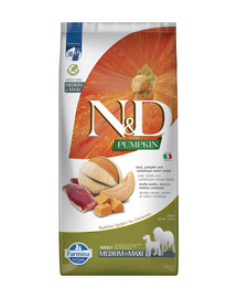 N&D Pumpkin Duck & Cantaloupe Adult Medium & Maxi dla psów średnich i dużych ras z kaczką i melonem 12 kg