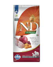 FARMINA N&D Pumpkin Quail & Pomegranate Adult Medium & Maxi sucha karma dla psa 12 kg