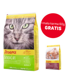 SensiCat dla wrażliwych kotów 10 kg + JOSERA Cat Minette Kitten 60 g GRATIS