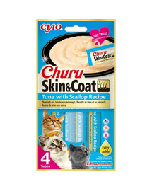 Churu Skin&Coat 4x14g z tuńczykiem i przegrzebkiem dla kota