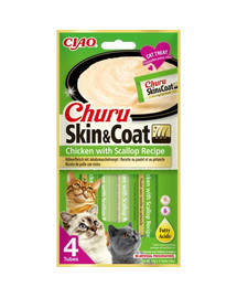 Churu Skin&Coat 4x14g z kurczakiem i przegrzebkiem dla kota