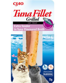 Tuna fillet extra tender in tuna broth 15g filet z tuńczyka ekstra delikatny w bulionie o smaku tuńczyka dla kota