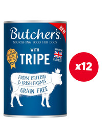 BUTCHER'S Original Tripe Mix, karma dla psa, ze żwaczem, pasztet 12 x 400g