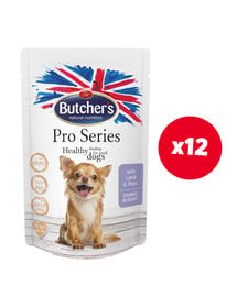 BUTCHER'S ProSeries Dog z jagnięciną i groszkiem kawałki w sosie 12 x 100 g