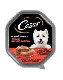 tacka 14x150 g  mokra karma pełnoporcjowa dla dorosłych psów teryna z soczystą wołowiną i wątróbką