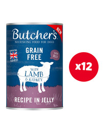 BUTCHER'S Original Recipe in Jelly, karma dla psa, kawałki z jagnięcina w galaretce 12 x 400g
