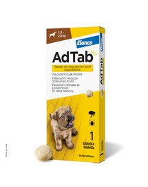 AdTab 56 mg tabletki na kleszcze i pchły do rozgryzania i żucia dla psów (1,3–2,5 kg)