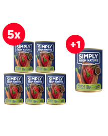 SIMPLY FROM NATURE Mokra karma dla psa Konina z siemieniem lnianym 400g x 5+1 puszka GRATIS!